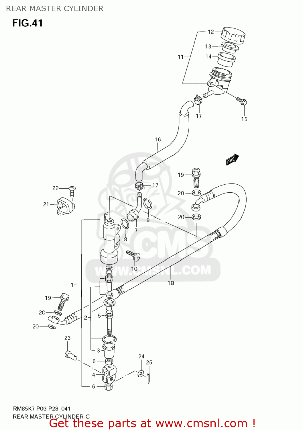 REAR MASTER CYLINDER RM85 2008 (K8) USA (E03)