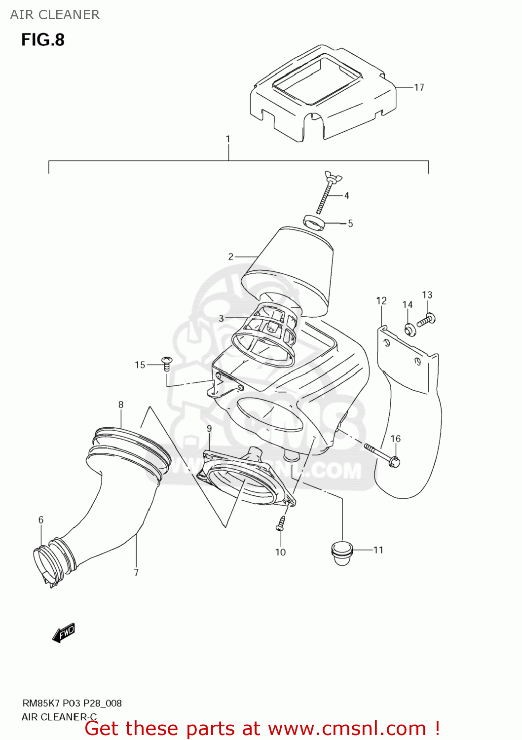 AIR CLEANER RM85 2009 (K9) USA (E03)