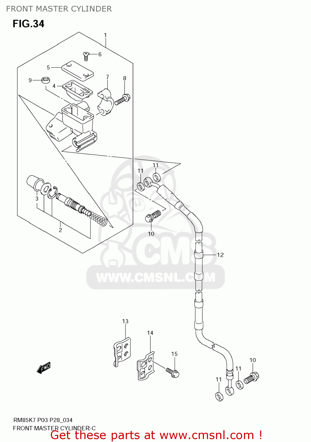 FRONT MASTER CYLINDER RM85 2009 (K9) USA (E03)