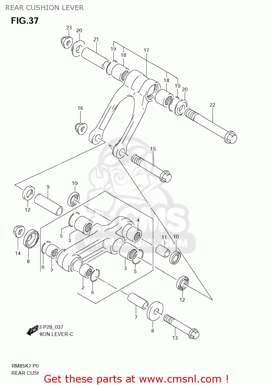 REAR CUSHION LEVER RM85 2009 (K9) USA (E03)