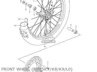 FRONT WHEEL (RM85K7/K8/K9/L0) - RM85 2009 (K9) USA (E03)