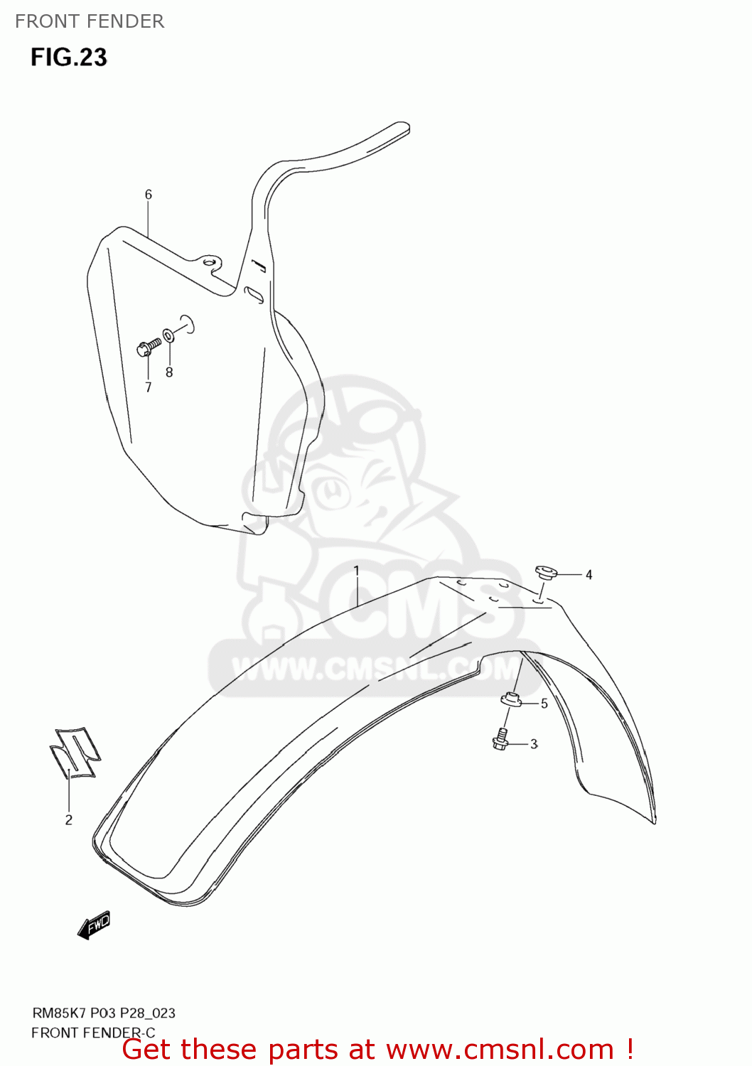 FRONT FENDER RM85 2010 (L0) USA (E03)