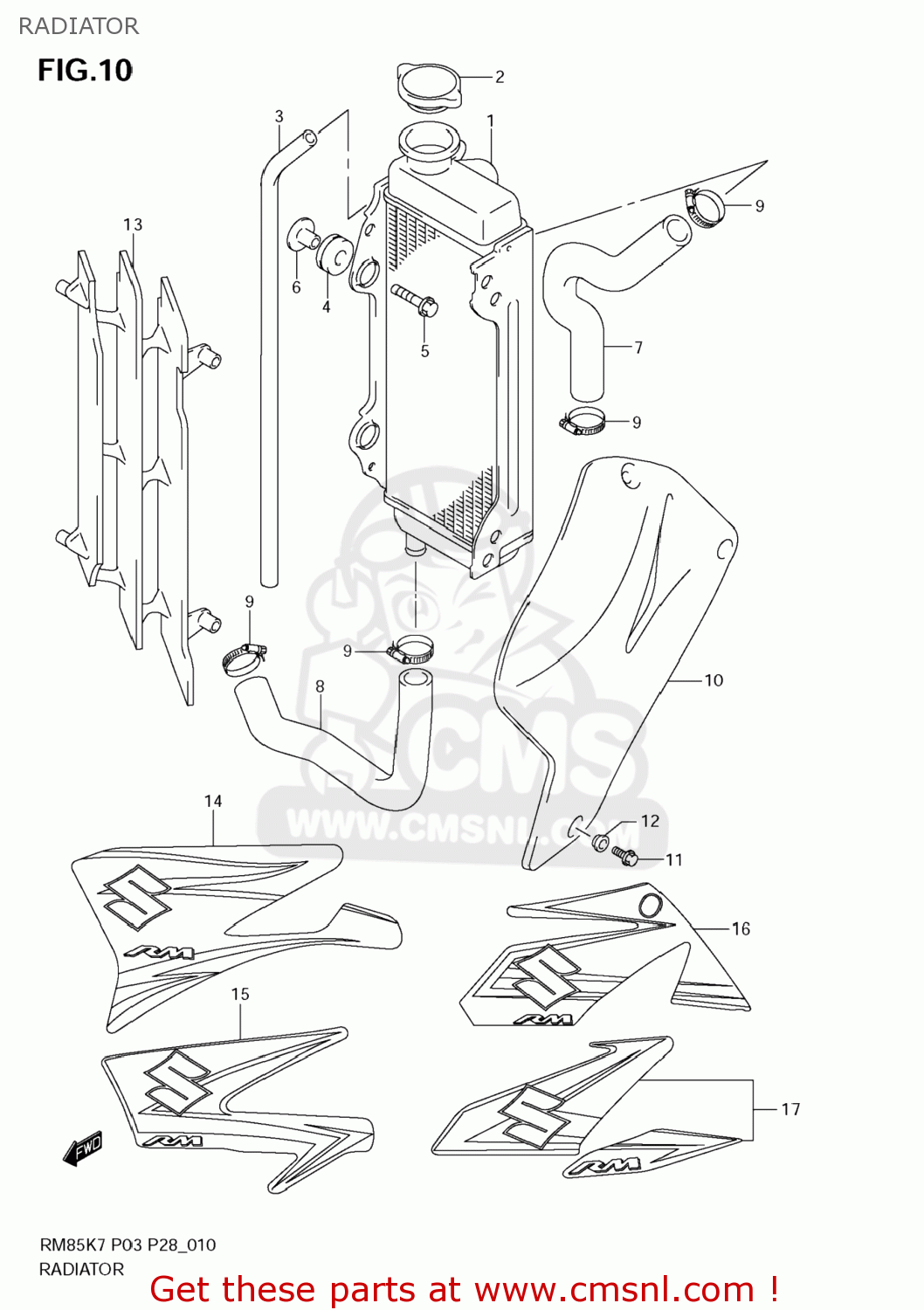 RADIATOR RM85 2010 (L0) USA (E03)
