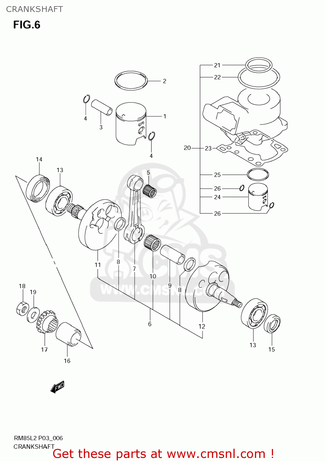 CRANKSHAFT RM85 2012 (L2) USA (E03)