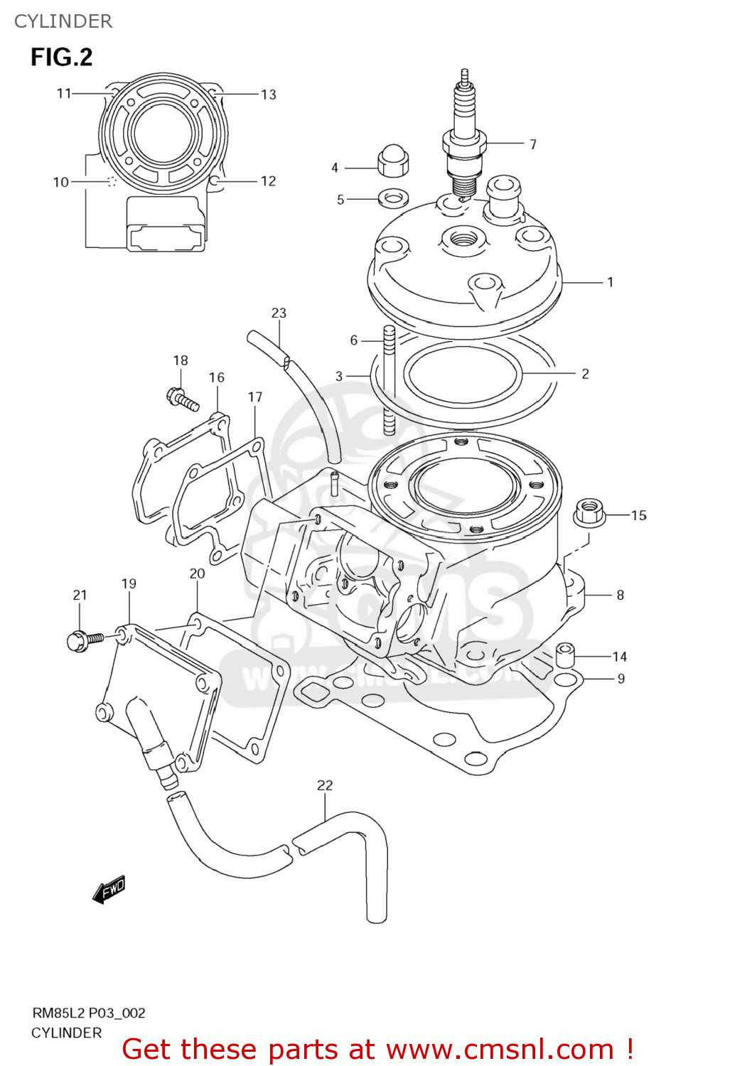 CYLINDER RM85 2012 (L2) USA (E03)