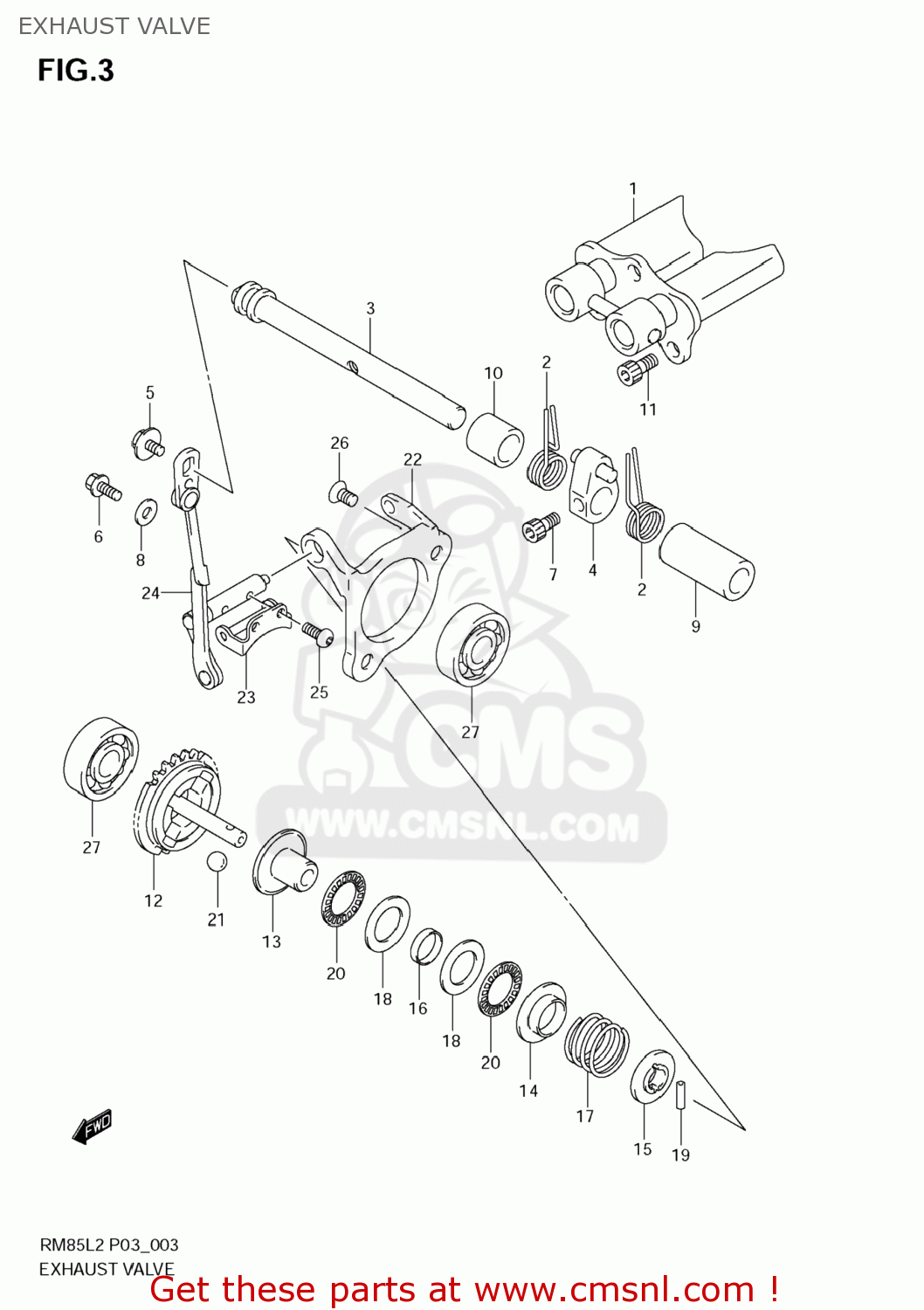 EXHAUST VALVE RM85 2012 (L2) USA (E03)