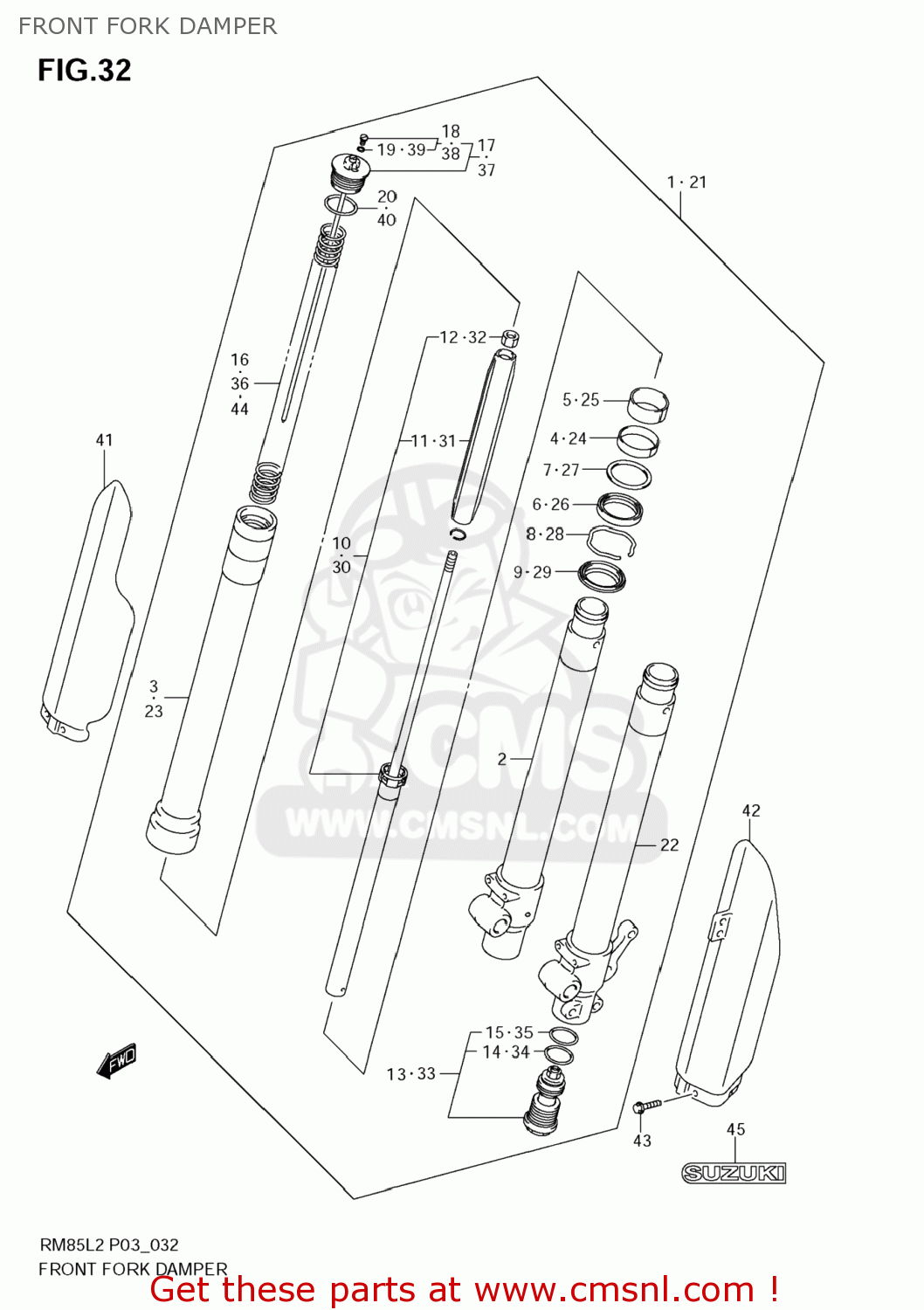 FRONT FORK DAMPER RM85 2012 (L2) USA (E03)