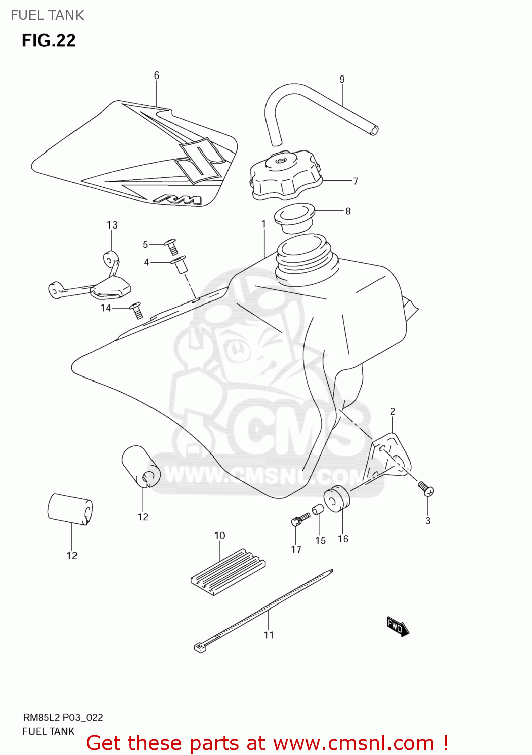 FUEL TANK RM85 2012 (L2) USA (E03)