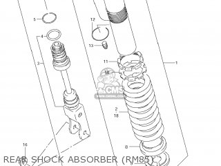 REAR SHOCK ABSORBER (RM85) - RM85 2012 (L2) USA (E03)