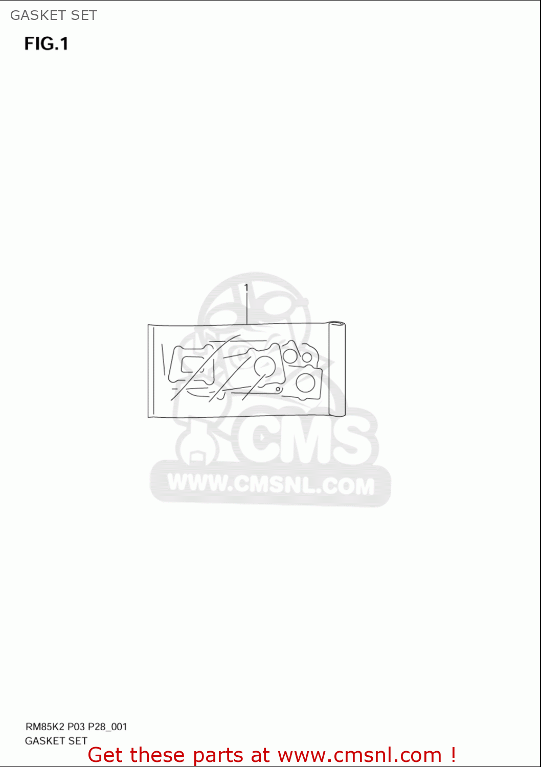GASKET SET RM85L 2002 2003 2004 2005 '06 (K2) (K3) (K4) (K5) (K6) USA (E03)