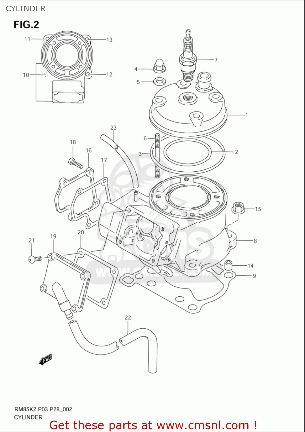 CYLINDER RM85L 2002 2003 2004 2005 '06 (K2) (K3) (K4) (K5) (K6) USA (E03)