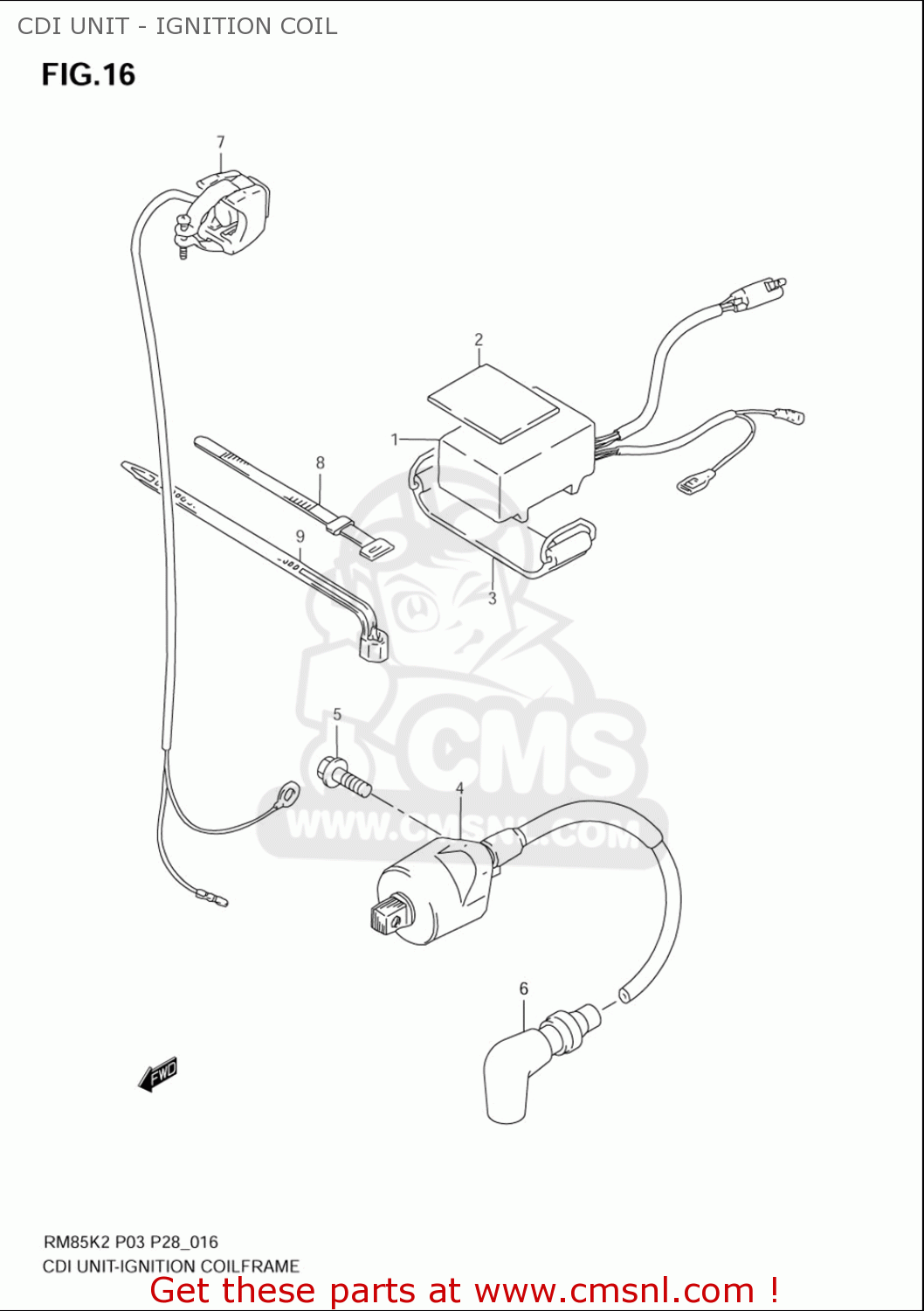 CDI UNIT - IGNITION COIL RM85L 2002 2003 2004 2005 '06 (K2) (K3) (K4) (K5) (K6) USA (E03)