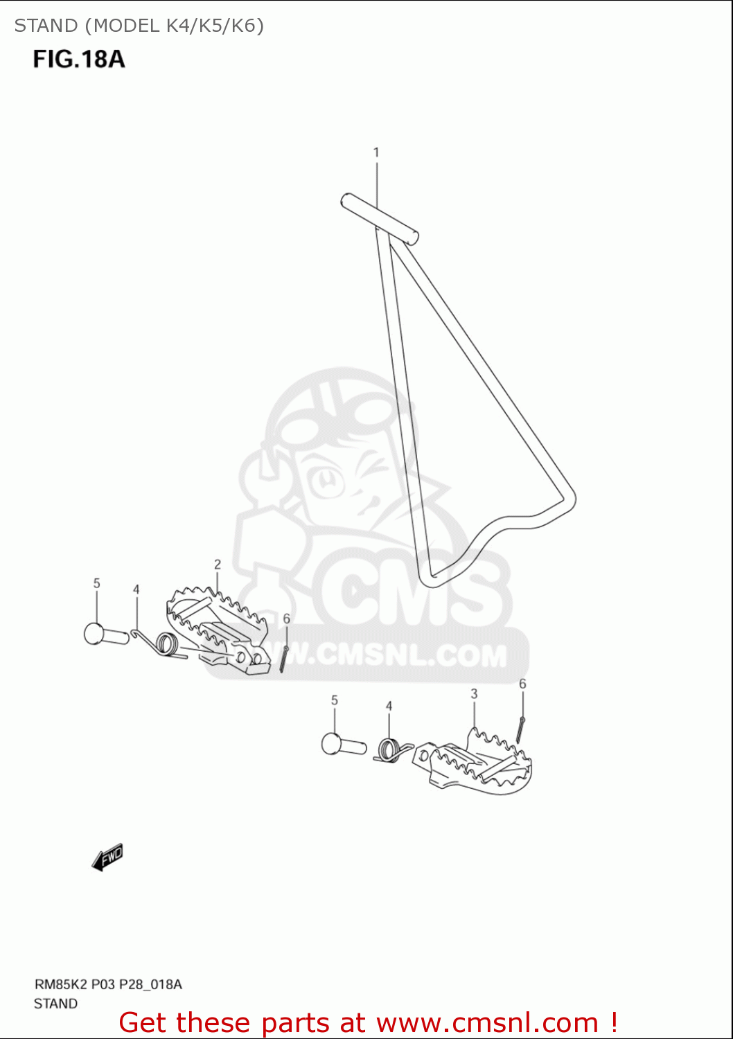 STAND (MODEL K4/K5/K6) RM85L 2002 2003 2004 2005 '06 (K2) (K3) (K4) (K5) (K6) USA (E03)