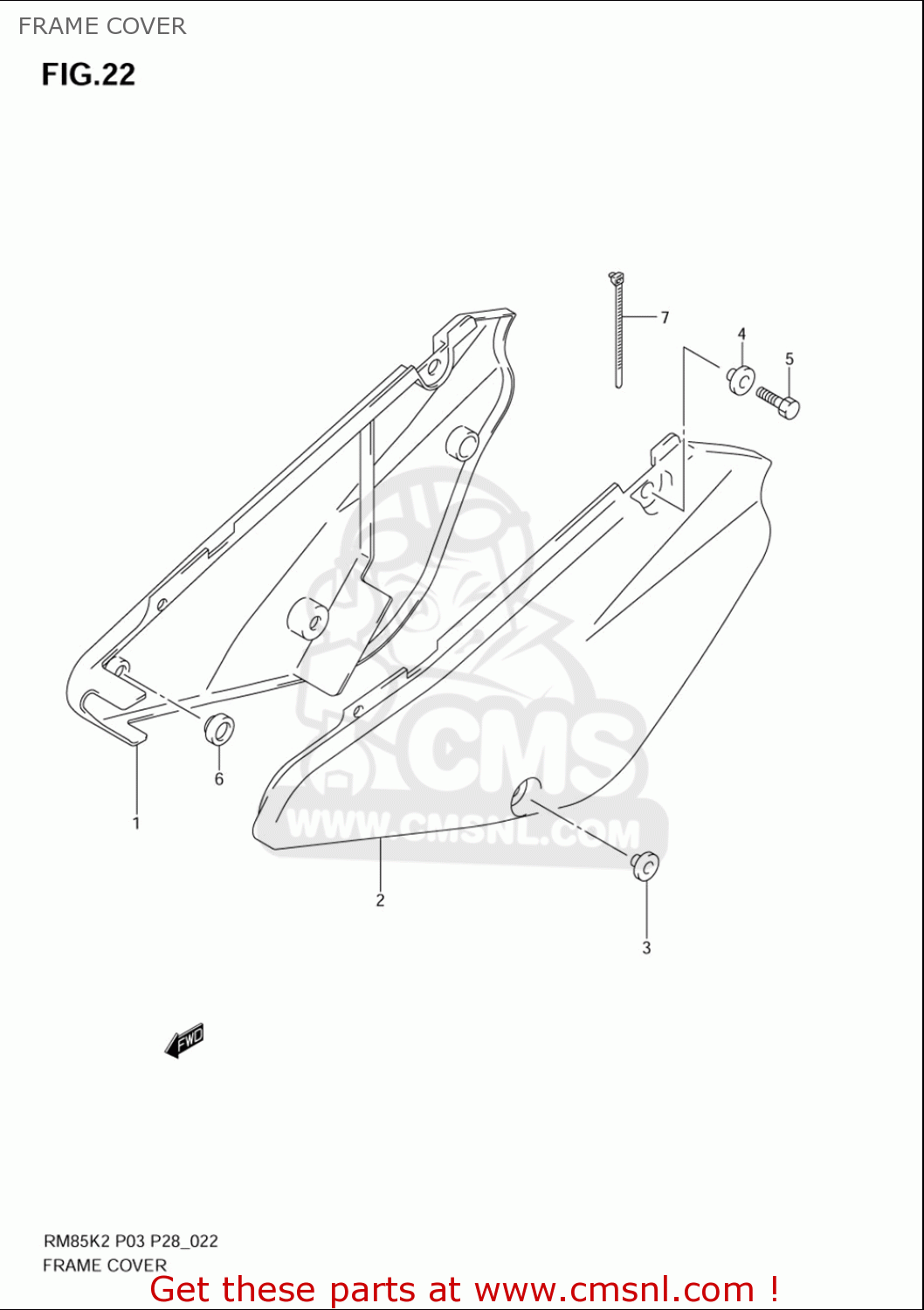 FRAME COVER RM85L 2002 2003 2004 2005 '06 (K2) (K3) (K4) (K5) (K6) USA (E03)
