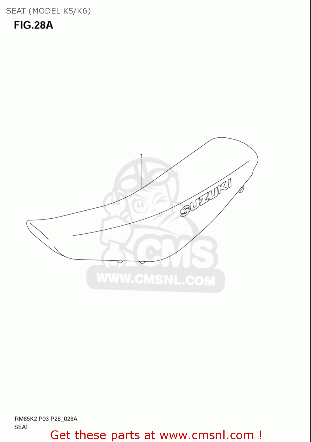 SEAT (MODEL K5/K6) RM85L 2002 2003 2004 2005 '06 (K2) (K3) (K4) (K5) (K6) USA (E03)