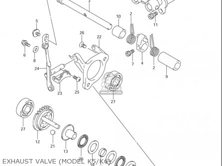 EXHAUST VALVE (MODEL K5/K6) - RM85L 2002 2003 2004 2005 '06 (K2) (K3) (K4) (K5) (K6) USA (E03)