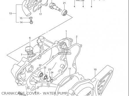 CRANKCASE COVER- WATER PUMP - RM85L 2002 2003 2004 2005 '06 (K2) (K3) (K4) (K5) (K6) USA (E03)