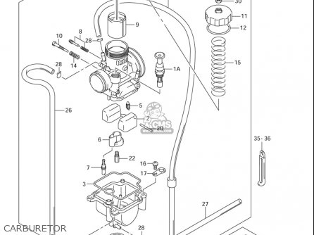 CARBURETOR - RM85L 2002 2003 2004 2005 '06 (K2) (K3) (K4) (K5) (K6) USA (E03)