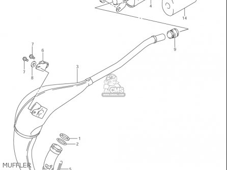 MUFFLER - RM85L 2002 2003 2004 2005 '06 (K2) (K3) (K4) (K5) (K6) USA (E03)