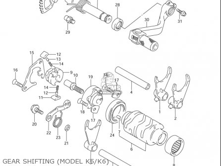 GEAR SHIFTING (MODEL K5/K6) - RM85L 2002 2003 2004 2005 '06 (K2) (K3) (K4) (K5) (K6) USA (E03)