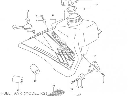 FUEL TANK (MODEL K2) - RM85L 2002 2003 2004 2005 '06 (K2) (K3) (K4) (K5) (K6) USA (E03)
