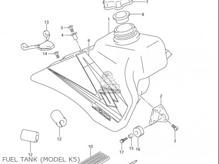 FUEL TANK (MODEL K5) - RM85L 2002 2003 2004 2005 '06 (K2) (K3) (K4) (K5) (K6) USA (E03)