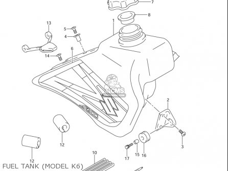 FUEL TANK (MODEL K6) - RM85L 2002 2003 2004 2005 '06 (K2) (K3) (K4) (K5) (K6) USA (E03)
