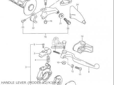 HANDLE LEVER (MODEL K2/K3/K4) - RM85L 2002 2003 2004 2005 '06 (K2) (K3) (K4) (K5) (K6) USA (E03)