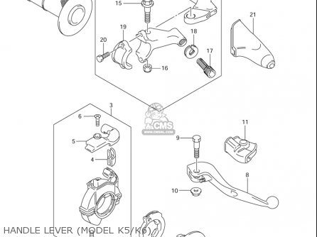 HANDLE LEVER (MODEL K5/K6) - RM85L 2002 2003 2004 2005 '06 (K2) (K3) (K4) (K5) (K6) USA (E03)