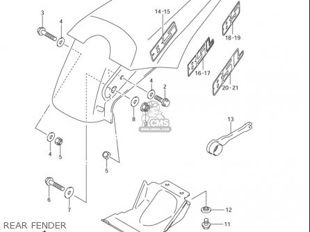 REAR FENDER - RM85L 2002 2003 2004 2005 '06 (K2) (K3) (K4) (K5) (K6) USA (E03)