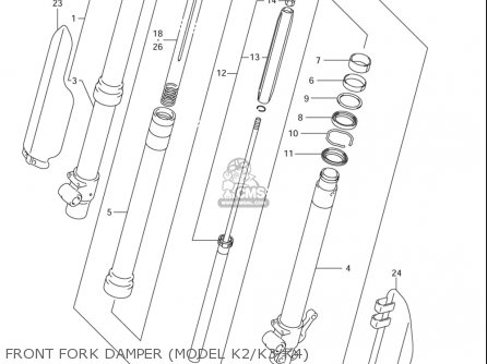FRONT FORK DAMPER (MODEL K2/K3/K4) - RM85L 2002 2003 2004 2005 '06 (K2) (K3) (K4) (K5) (K6) USA (E03)