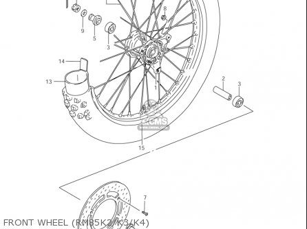 FRONT WHEEL (RM85K2/K3/K4) - RM85L 2002 2003 2004 2005 '06 (K2) (K3) (K4) (K5) (K6) USA (E03)