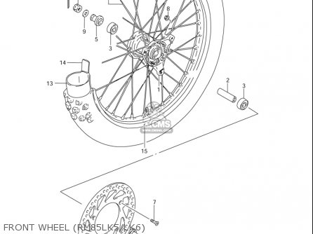 FRONT WHEEL (RM85LK5/LK6) - RM85L 2002 2003 2004 2005 '06 (K2) (K3) (K4) (K5) (K6) USA (E03)