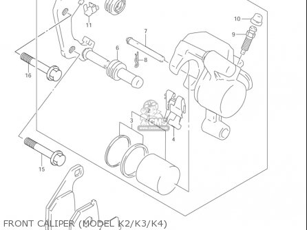 FRONT CALIPER (MODEL K2/K3/K4) - RM85L 2002 2003 2004 2005 '06 (K2) (K3) (K4) (K5) (K6) USA (E03)