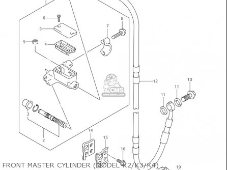 FRONT MASTER CYLINDER (MODEL K2/K3/K4) - RM85L 2002 2003 2004 2005 '06 (K2) (K3) (K4) (K5) (K6) USA (E03)