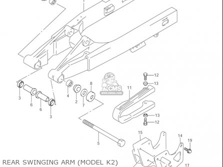 REAR SWINGING ARM (MODEL K2) - RM85L 2002 2003 2004 2005 '06 (K2) (K3) (K4) (K5) (K6) USA (E03)