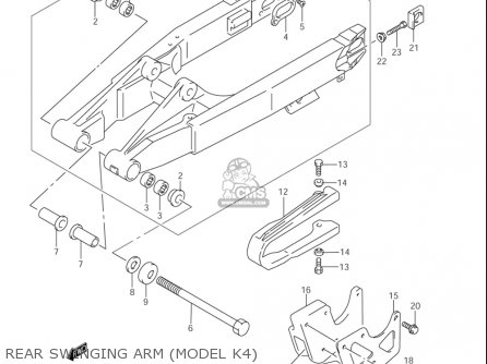 REAR SWINGING ARM (MODEL K4) - RM85L 2002 2003 2004 2005 '06 (K2) (K3) (K4) (K5) (K6) USA (E03)