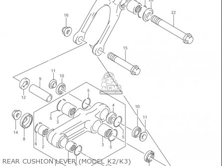 REAR CUSHION LEVER (MODEL K2/K3) - RM85L 2002 2003 2004 2005 '06 (K2) (K3) (K4) (K5) (K6) USA (E03)