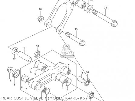 REAR CUSHION LEVER (MODEL K4/K5/K6) - RM85L 2002 2003 2004 2005 '06 (K2) (K3) (K4) (K5) (K6) USA (E03)