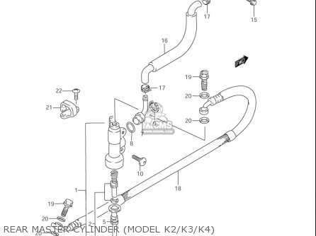 REAR MASTER CYLINDER (MODEL K2/K3/K4) - RM85L 2002 2003 2004 2005 '06 (K2) (K3) (K4) (K5) (K6) USA (E03)