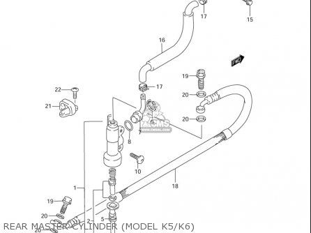 REAR MASTER CYLINDER (MODEL K5/K6) - RM85L 2002 2003 2004 2005 '06 (K2) (K3) (K4) (K5) (K6) USA (E03)