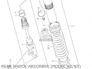 REAR SHOCK ABSORBER (MODEL K2/K3) - RM85L 2002 (K2) USA (E03)