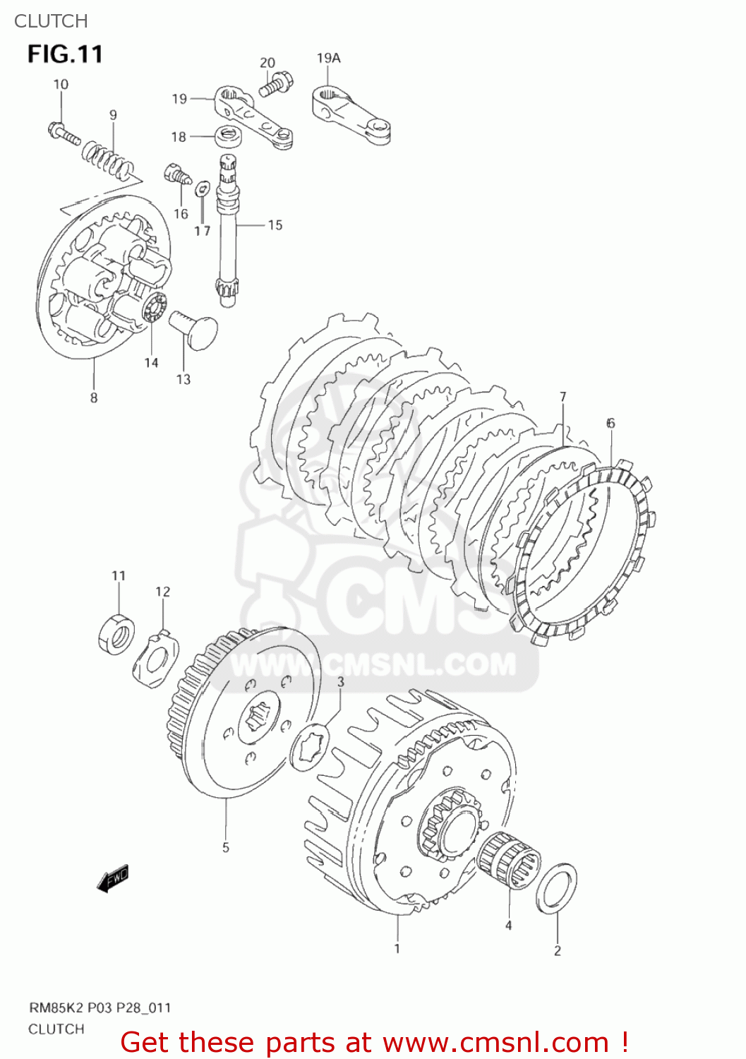 CLUTCH RM85L 2003 (K3) USA (E03)