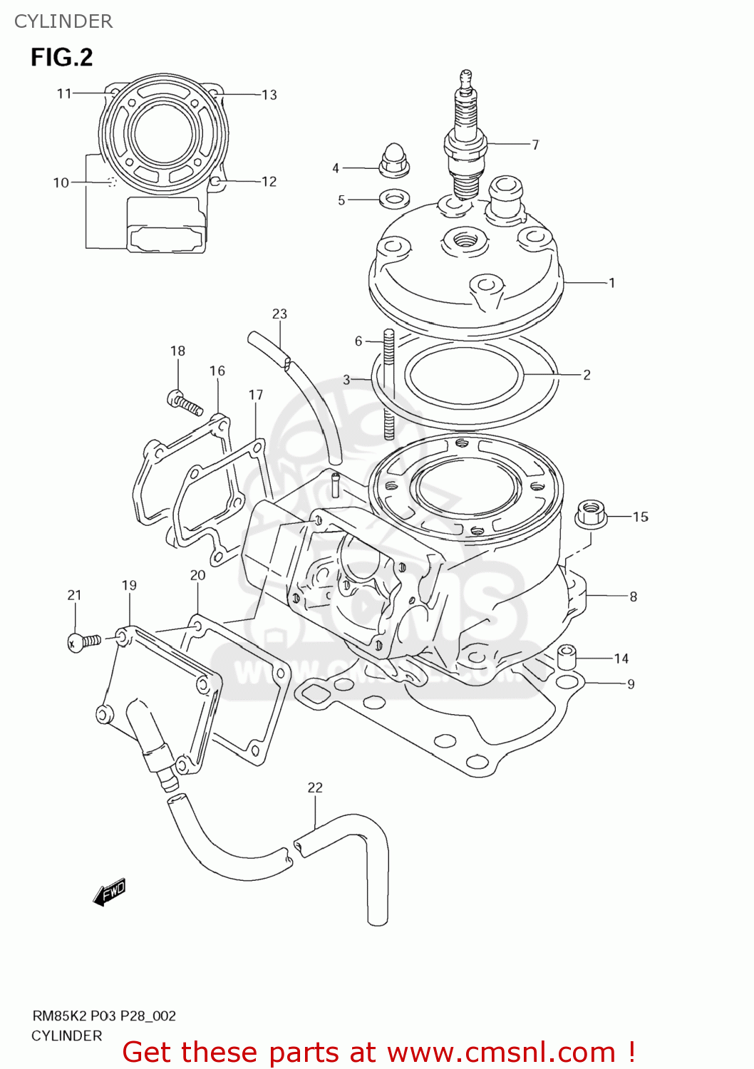 CYLINDER RM85L 2003 (K3) USA (E03)