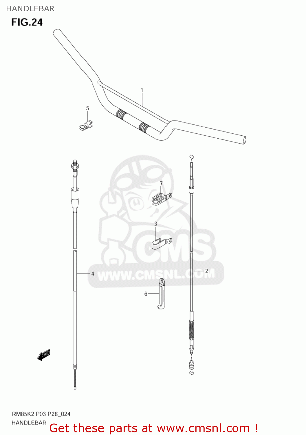 HANDLEBAR RM85L 2003 (K3) USA (E03)