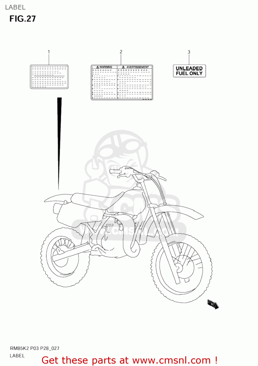 LABEL RM85L 2003 (K3) USA (E03)