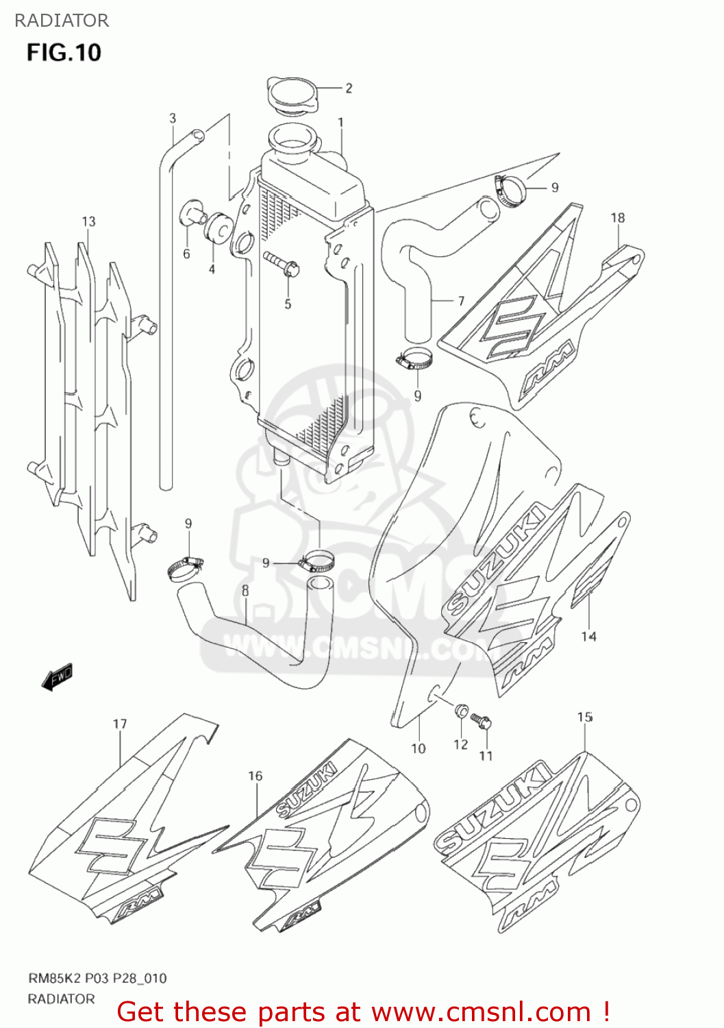 RADIATOR RM85L 2003 (K3) USA (E03)