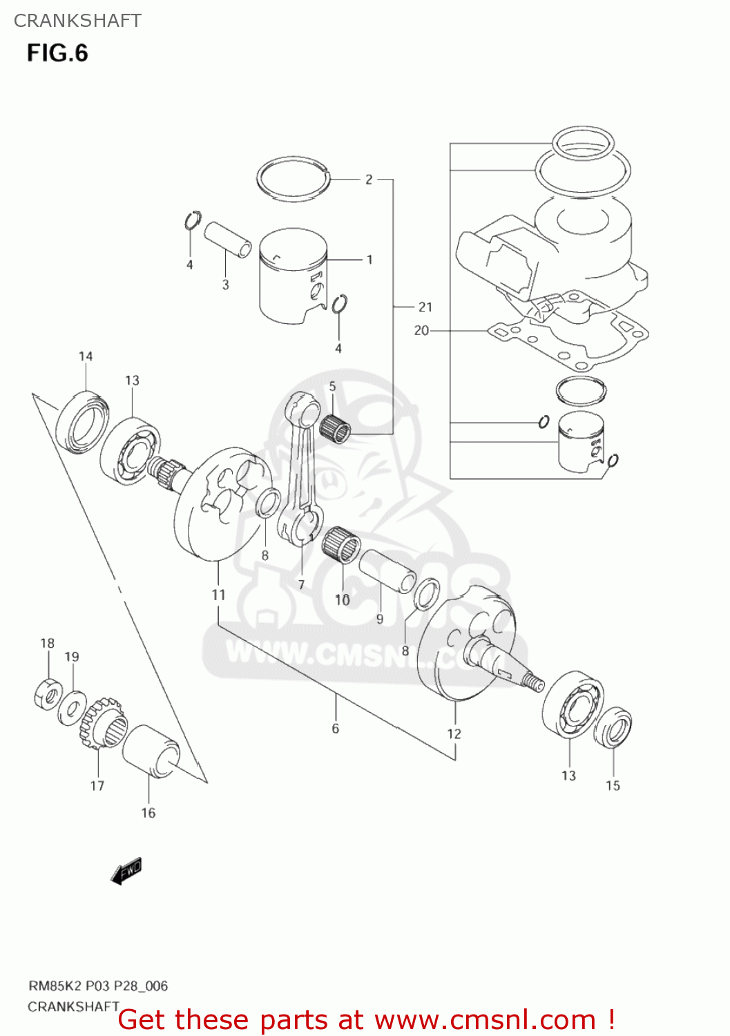 CRANKSHAFT RM85L 2004 (K4) USA (E03)