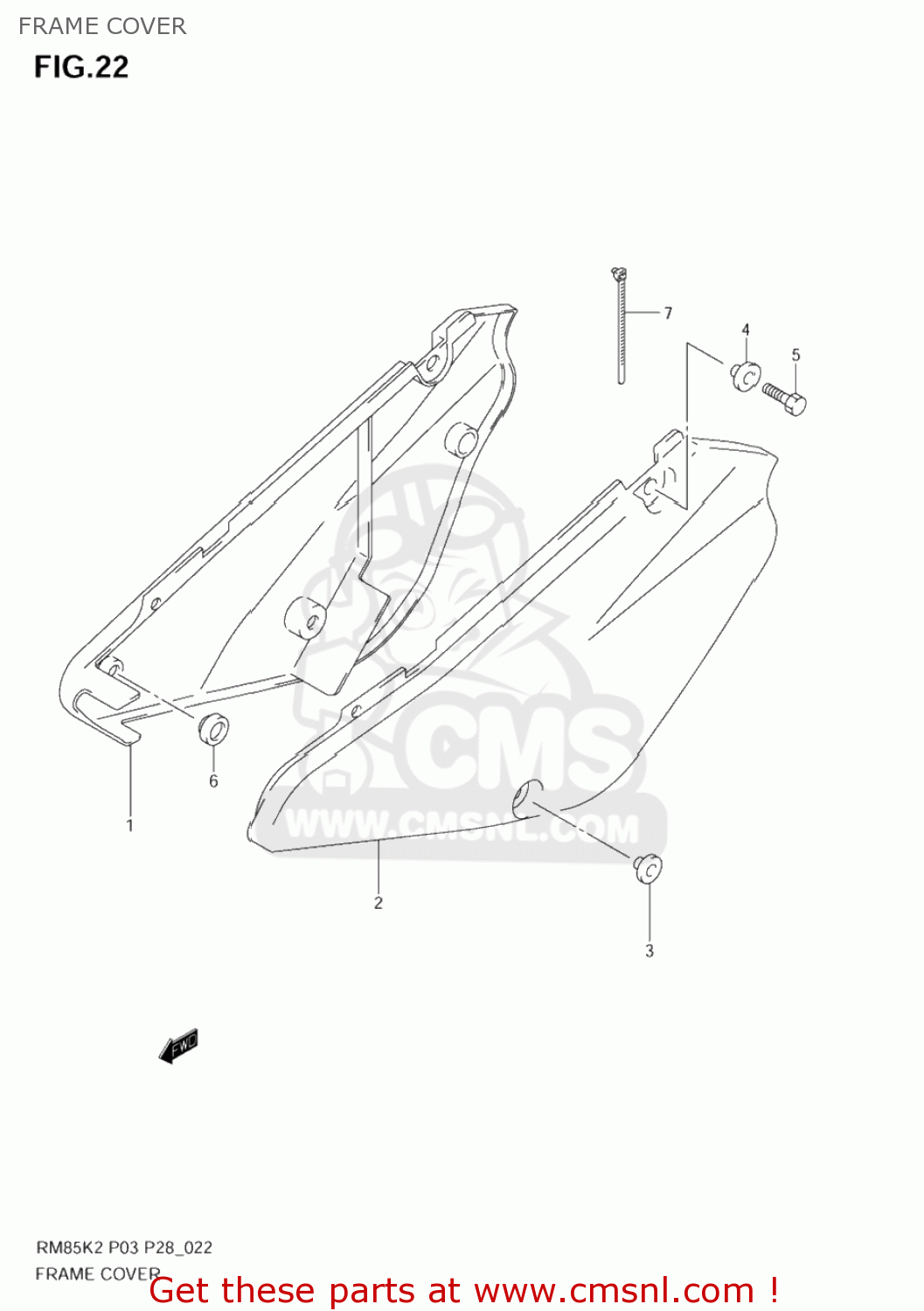 FRAME COVER RM85L 2004 (K4) USA (E03)