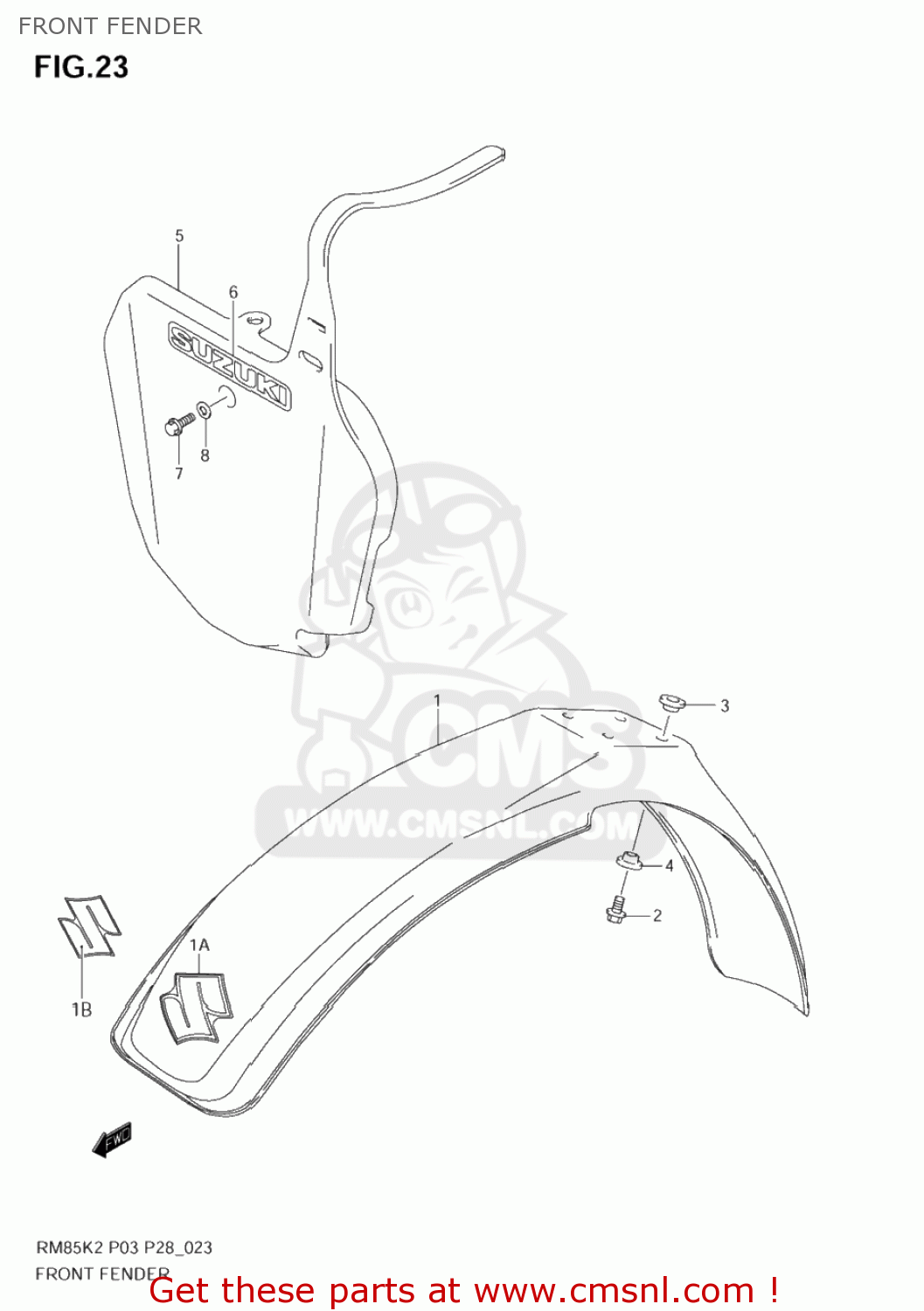FRONT FENDER RM85L 2005 (K5) USA (E03)